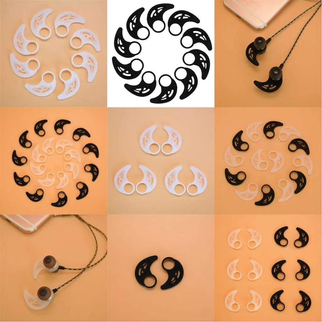 5 أزواج من مشبك الأذن الرياضي العالمي من السيليكون، خطاف مشبك للأذن لسماعات البلوتوث