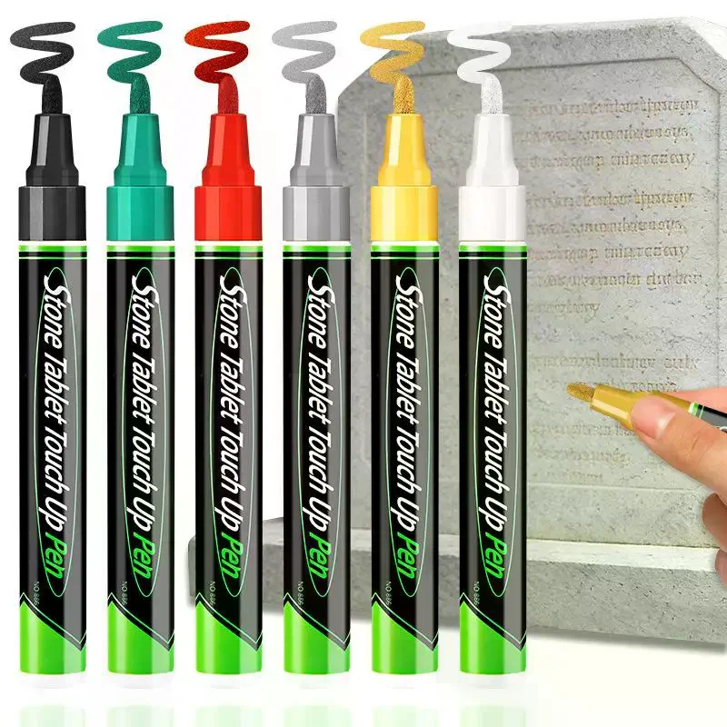 Tombstone Marker Inscription Restoration Pen Oil Based Quick Dry Weatherproof Touch Up Paint Pen For Granite Stone