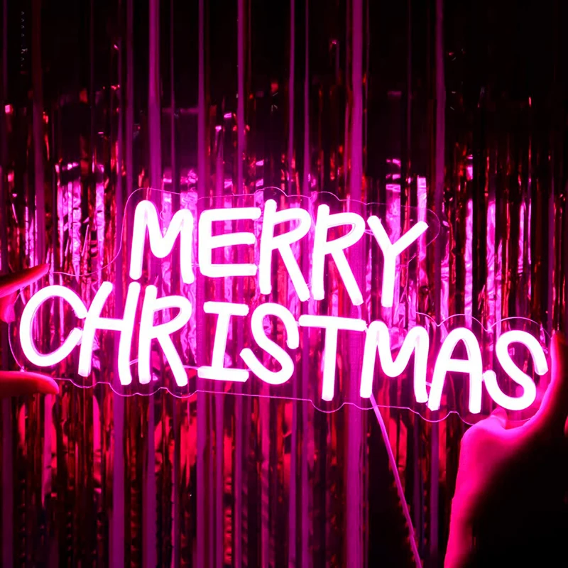 

Merry Christmas Neon Sign Night Light Sign for Wall Party Bedroom Decoration USB Powered Christmas Kids Gift