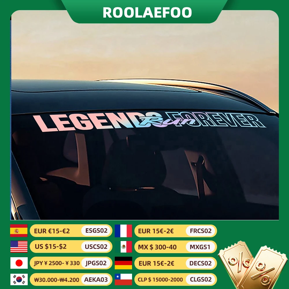 

LEGENDS FOREVER Car stickers Windshield Large sized Waterproof and Non fading Stickers Decorative Gifts For Car Enthusiasts