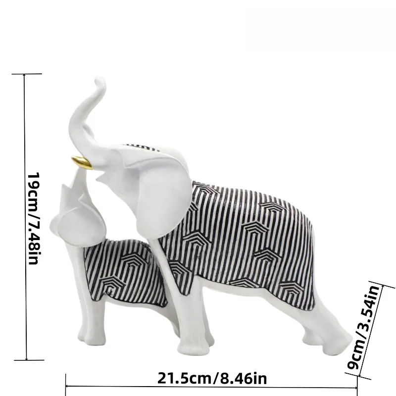 Modern Minimalist Line Mother Child Elephant Ornaments, Home Decor, Living Room Tabletop, Creative Animal Sculptures