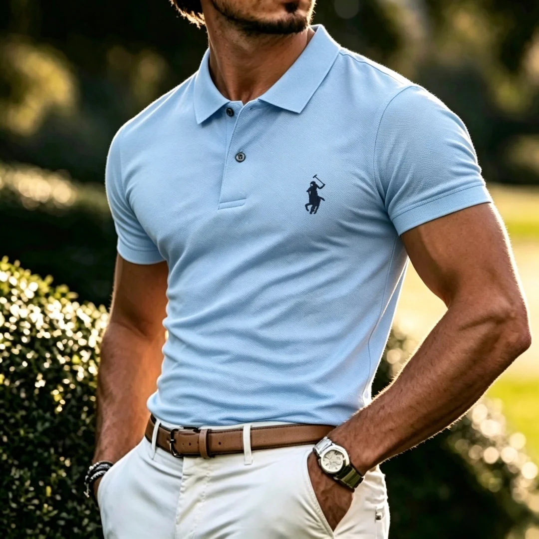 100% pure cotton 2026high-end brand men's short sleeve polo shirt summer fashion luxury logo embroidered golf top casual T-shirt
