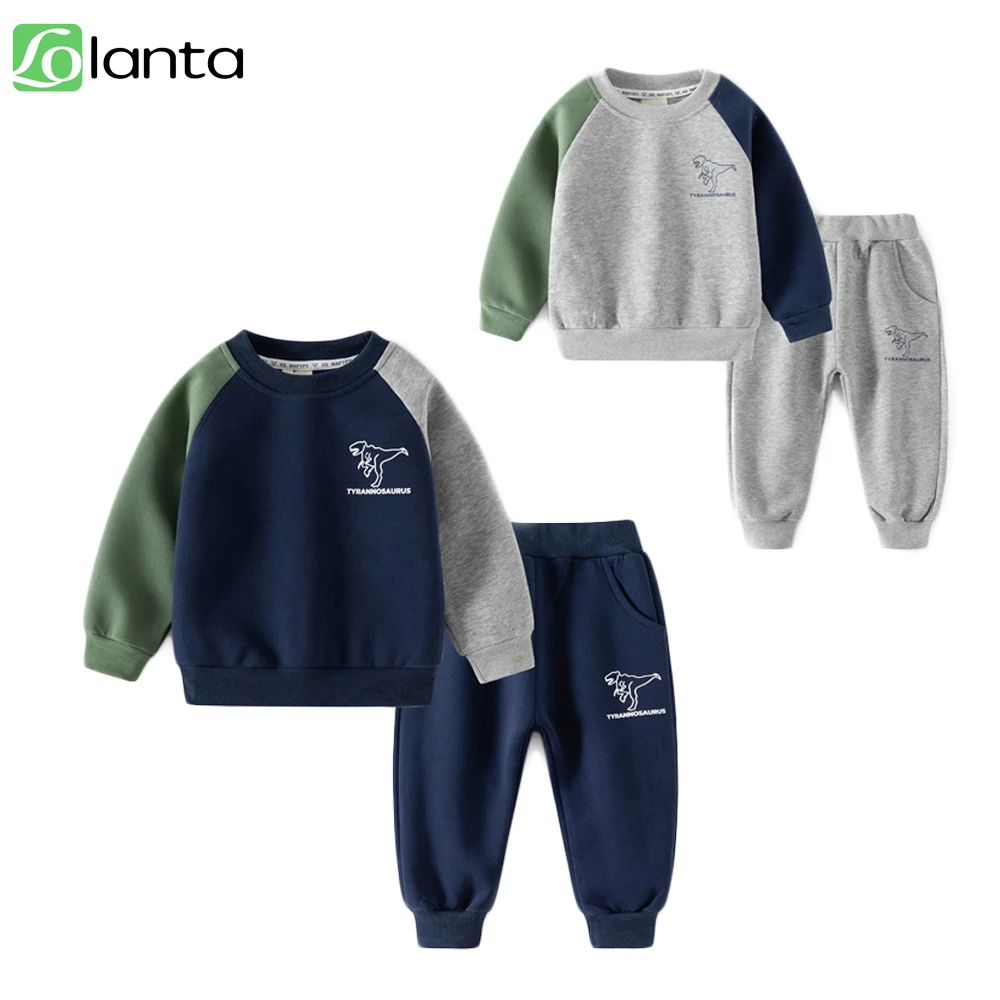 

LOlanta Kids Boy 2Pcs Sweatshirt and Jogger Pants Set Crew Pullover Clothes 2-7Years Children Clothes