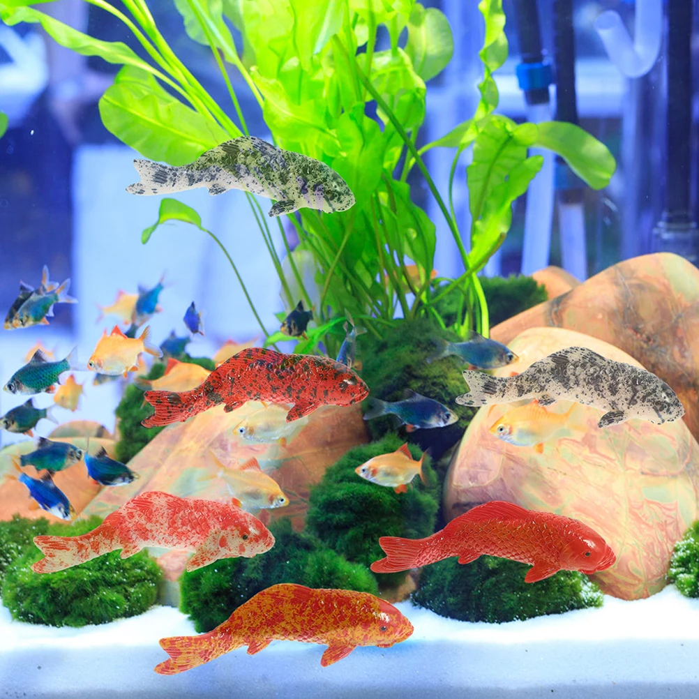 

10pcs Miniature Koi Ornaments Realistic Plastic Fake Fish Models For Diy Aquarium Micro Landscape Decor Resin Fish Figurines