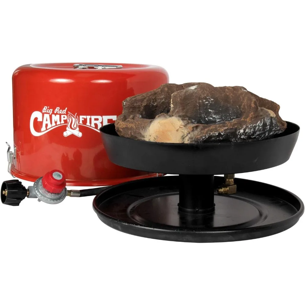 

13.25 Inch Big Red Campfire Compact Outdoor Portable Tabletop Propane Heater Fire Pit Bowl for Camping, Tailgating, and Patios,