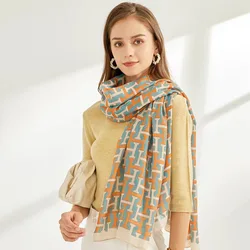 New Retro Camellia Fashion Cotton and Linen Feel Oversized Silk Scarf Gauze Female Summer air Conditioning Shawl Warm Scarf