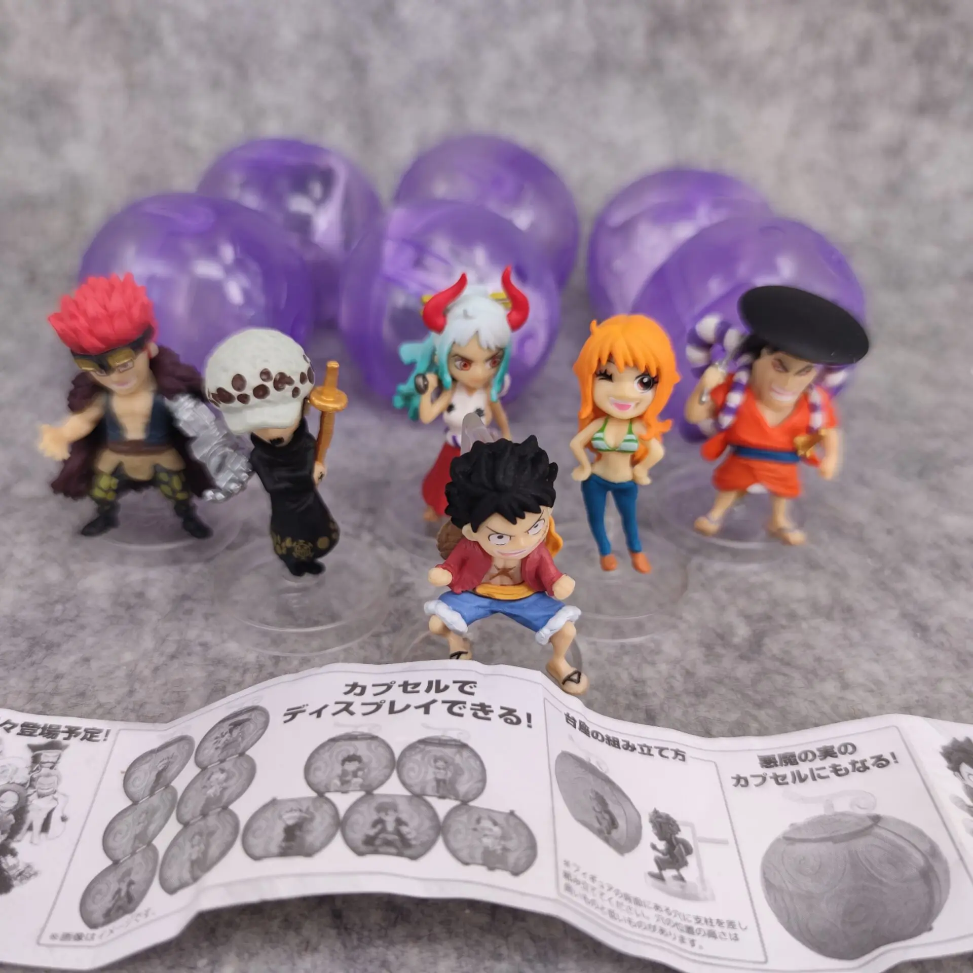 6Pcs/Set One Piece Cartoon Anime Figures Luffy Yamato Law Kid Kozuki Oden Nami Kawaii Q Version Dolls Toys Gift