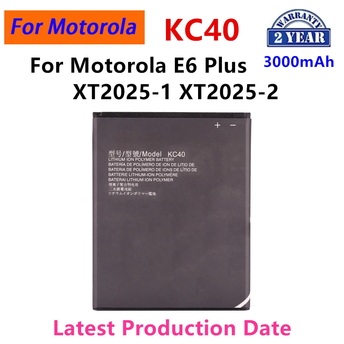 

Brand New KC40 3000mAh Battery For Motorola Moto E6 Plus XT2025-1 XT2025-2 Mobile phone Batteries