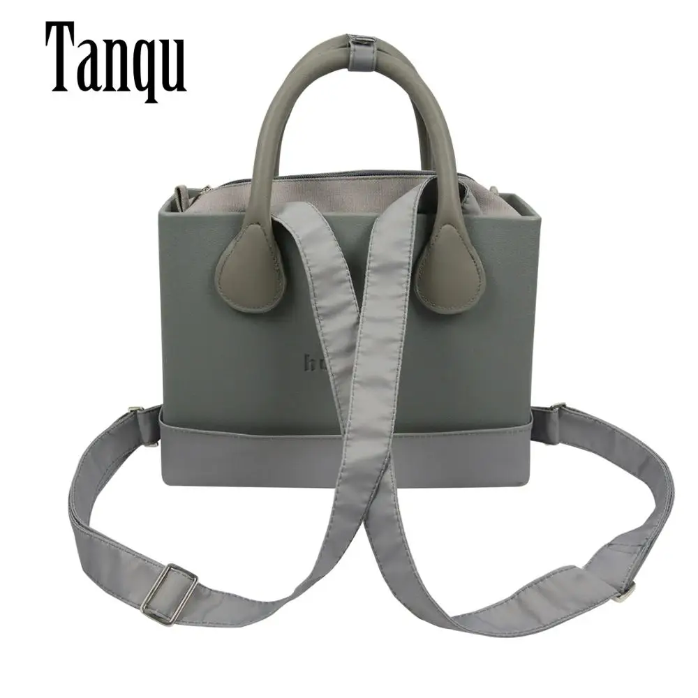 Tanqu O Bag Style huntfun Rubber Silicon Square Bag with inner pocket round Handle With belt strap Women handbag shoulder