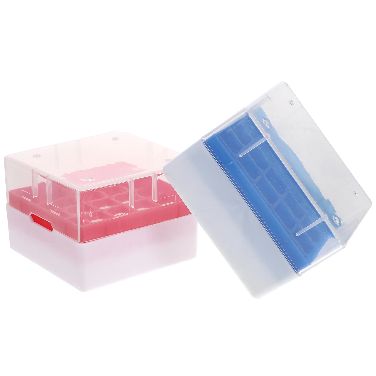 2pcs Cryovial Storage Box Freezer PP Material Test Tube Holder Random Color Cryopreservation Vial Case Laboratory Use