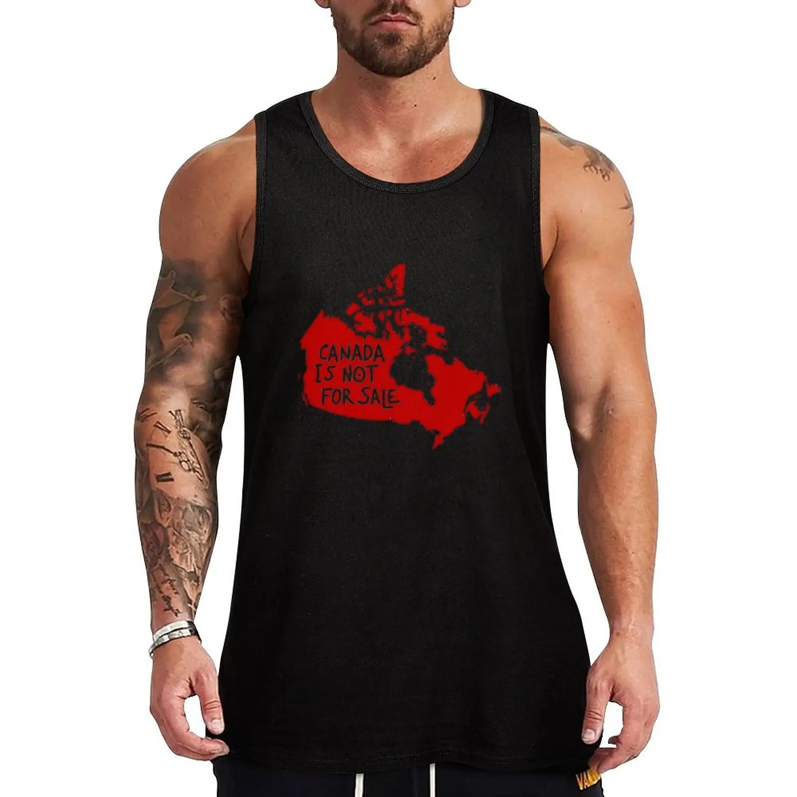 Canada is not for sale funny phrase Tank Top Comfort Stretch Tank Top Relaxed Fit Sleeveless