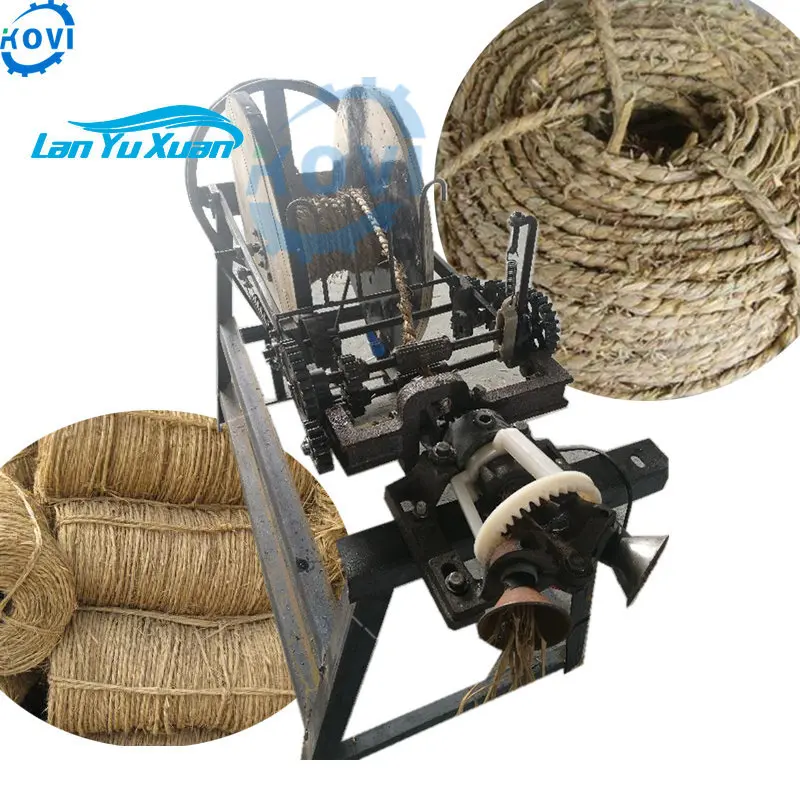 Automatic Hay Stalk Straw Rope Making Machine spinning