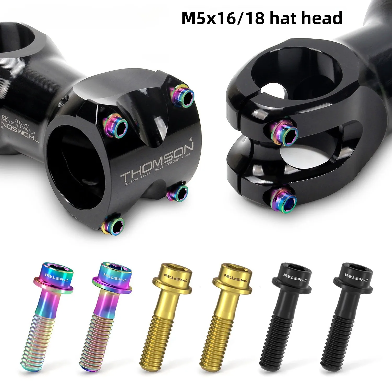 

Titanium Alloy Bike Stem Bolts M5x16/18 for Mountain Road Bicycle Fork Handlebar Fixing