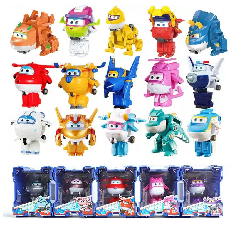Super Wings Scale Mini Transforming Anime Deformation Flugzeug Roboter Action-figuren Transformation Spielzeug Für Kinder Weihnachten Geschenke
