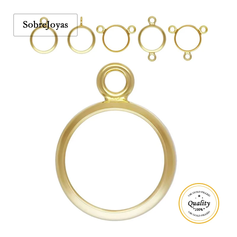 

14K Gold Filled Bezel Drop Charm 4/6mm 1/20 Gold Content Pendant for DIY Jewelry Making Accessories