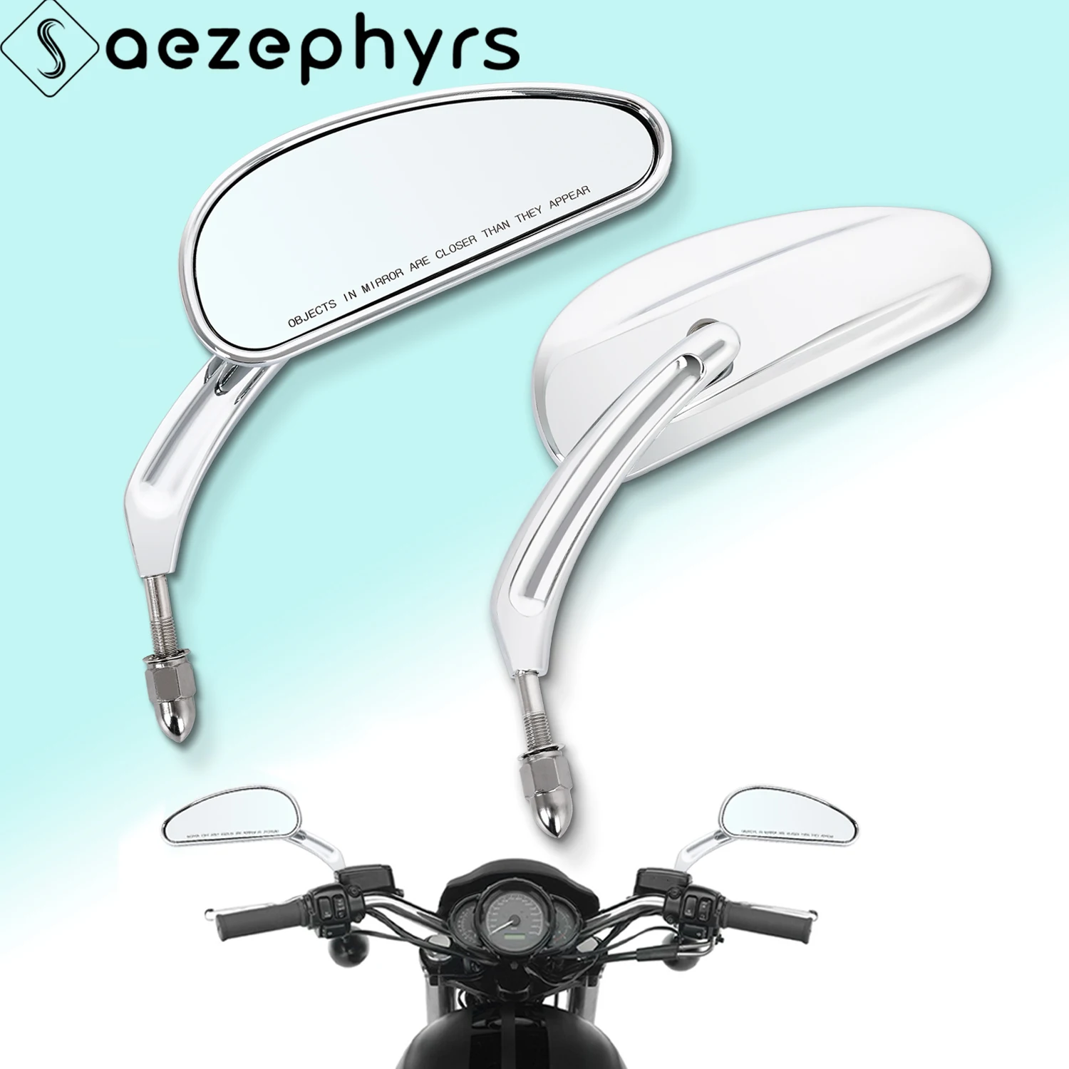 

Motorcycle 5/16" 8mm Side Rearview Mirrors For Harley Touring Softail Dyna Sportster 883 Electra Street Glide Fat Bob Road King