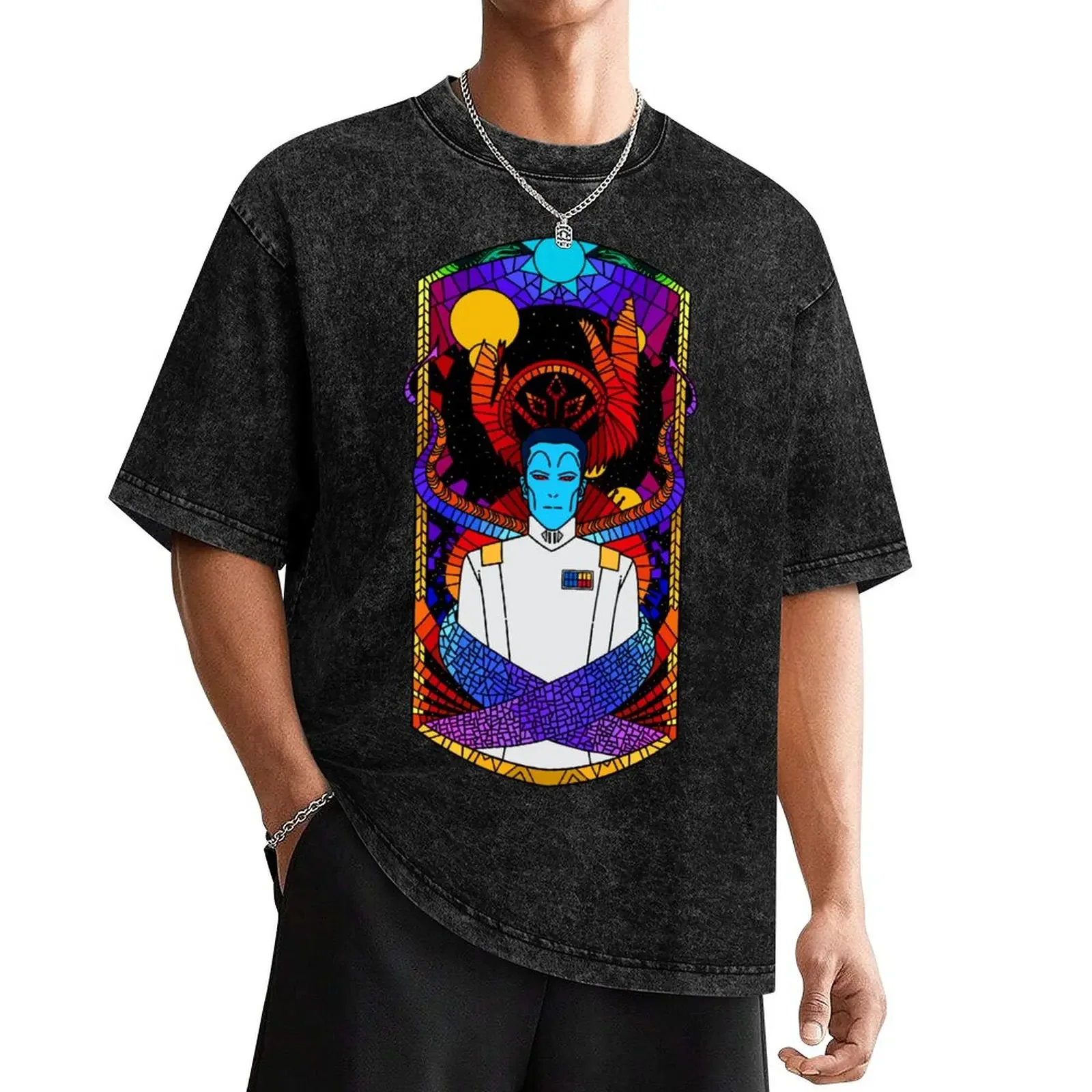 Thrawn stained glass T-Shirt oversized graphic tee shirts graphic tees mens graphic t-shirts hip hop