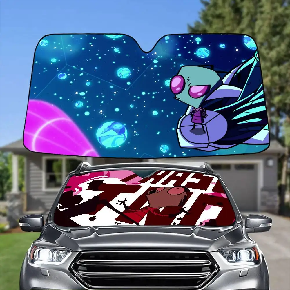 Kartun-Invader Zim Enter-Kartun-Florpus Tirai Kerai Mobil Kaca Depan Perlindungan Anti-UV Pelindung Pendingin Naungan Matahari Depan