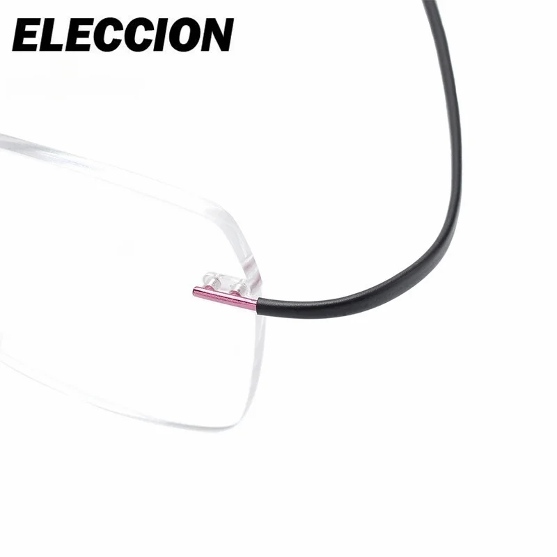 ELECCION نظارات طبية بدون شفة مضادة للأشعة الزرقاء خفيفة للغاية من التيتانيوم للنساء والرجال نظارات دائرية لقصر النظر ناقص عدسة فوتوكروميك