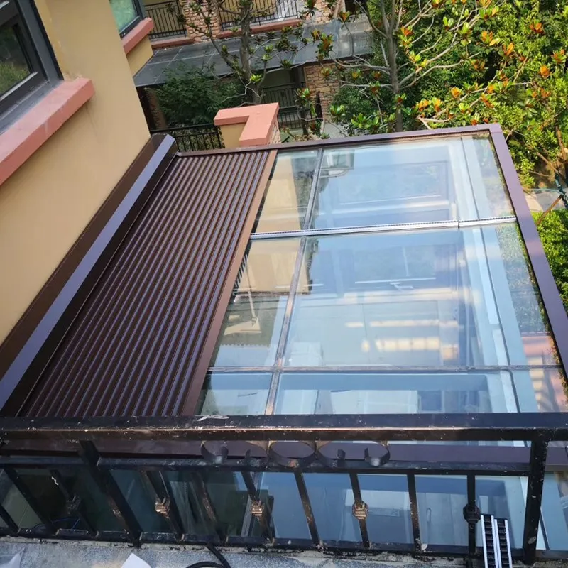 

Exterior Automatic Electric Rolling Skylight Louver Roof Aluminum Roller Shutter With Remote Controller