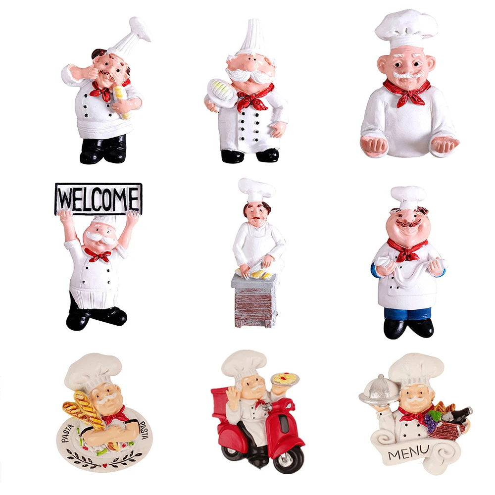 Multiple Styles Cartoon Creative 3D Bread Chef Message Home Decor Fridge Magnet Refrigerator Decoration Gift For Kitchen Sticker