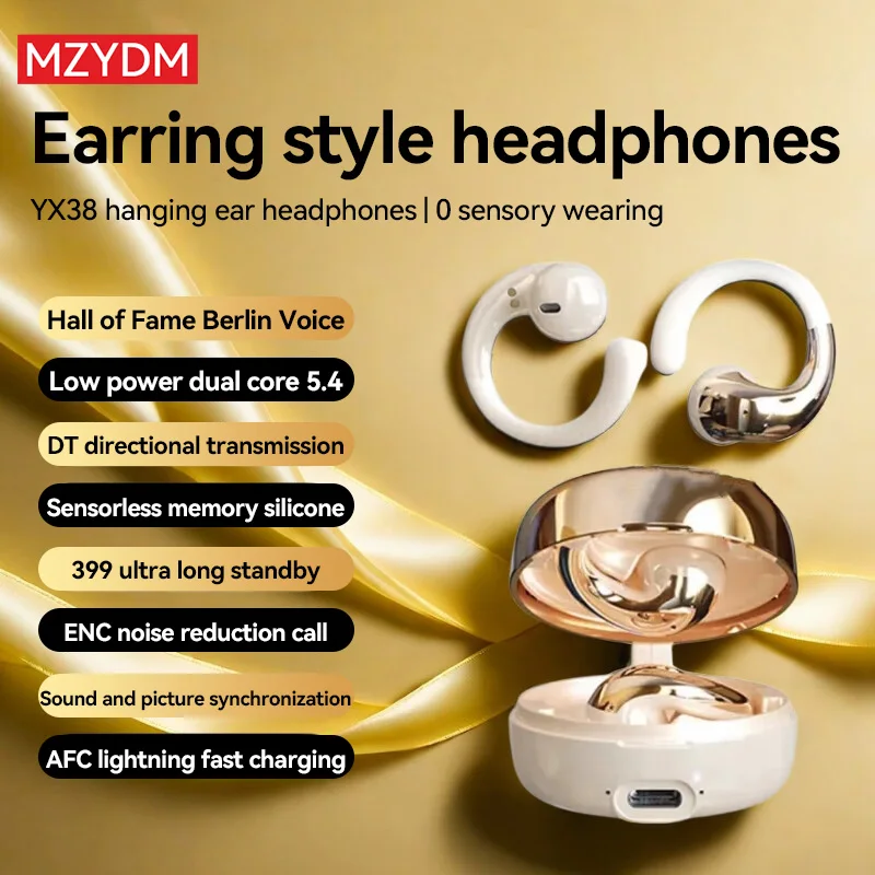 

MZYDM Open Ear Earbuds Wireless Bluetooth 5.4 Headphones YX38 Over-Ear ENC Earhooks Earphones Waterproof TWS Headset For XIAOMI