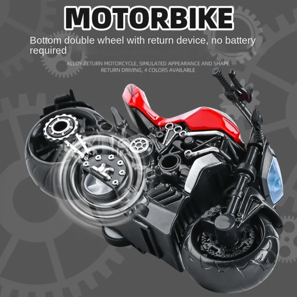 Nieuwe legering pullback auto beweegbare retro-stijl motorfiets model simulatie modellering verkeersspeelgoed