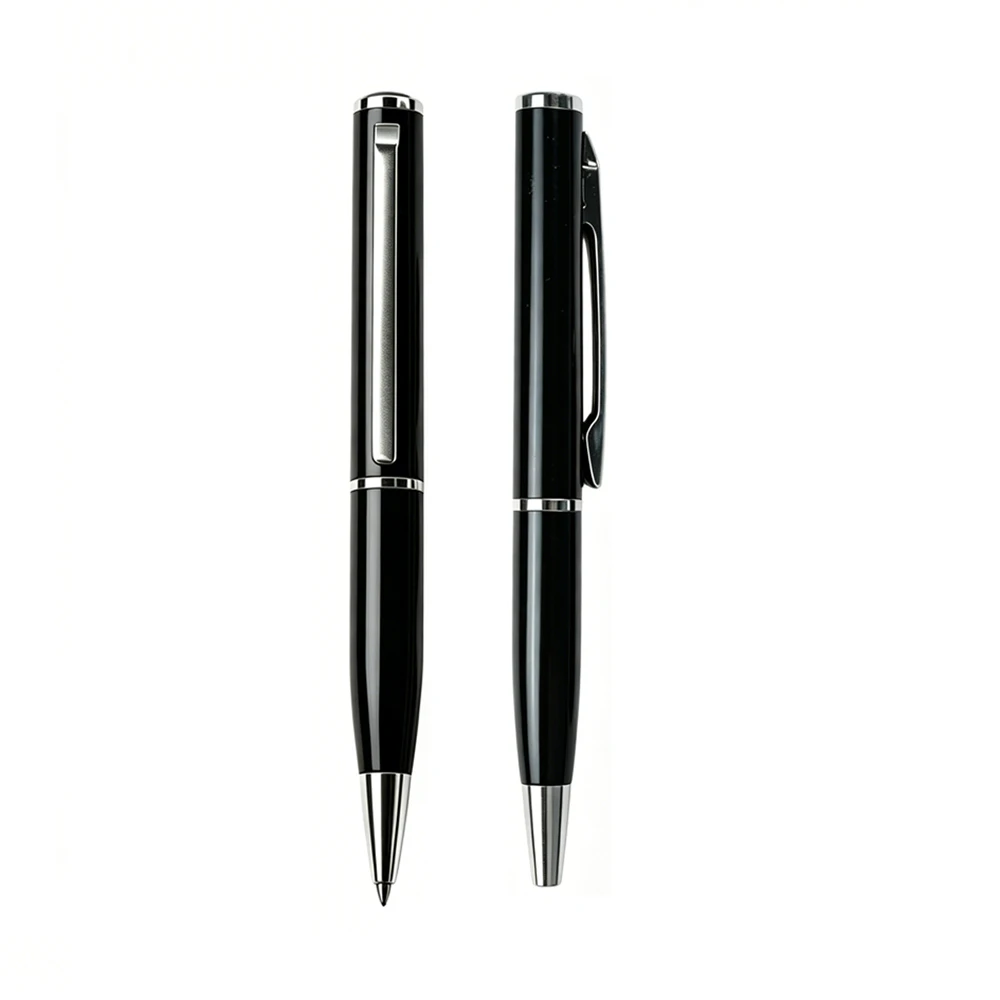 Compact Retractable Twist Ballpoint Pen Mini Pocket-Sized Metal Ballpen with Black Blue Replaceable Refills 0.7mm Travel Use image 3