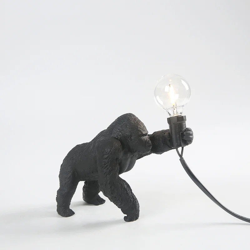 

Creative Crafts Gorilla Table Lamp Decor Lamp King Kong Gorilla Animal Table Light Indoor Decor Resin Small Night Lights Fixture