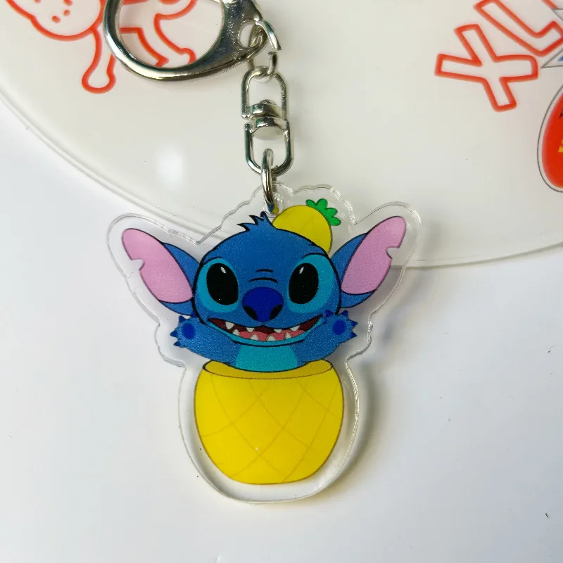 Disney Anime Figure Lilo & Stitch Keychain Cartoon Model Stitch Couple Bag Ornament Car Pendant Girls Birthday Gift