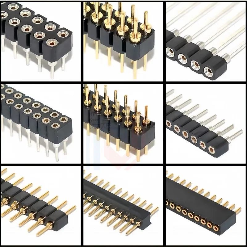 1szt 1.27mm/2.0/2.54mm 1/2x40P okrągły otwór okrągła igła żeński złącze pinowe pojedyncze podwójne rzędy pozłacane cynowane
