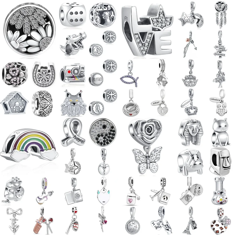 

Hot Selling 925 Silver, House,Rainbow,Bead Camera,Guitar Pendant Fit Original Bracelet DIY Accessories Pendant Exquisite Jewelry