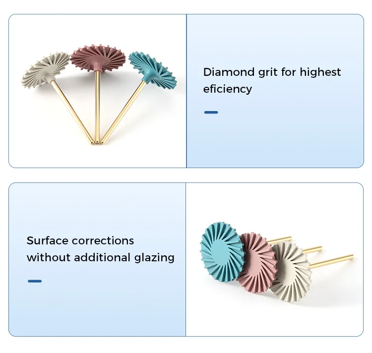AZDENT Dental Komposit Diamant-Polierscheibe Polierer-Scheibe Universal 26mm Zahnmedizinisches Polierwerkzeug HP 2,35mm Grob 3-Stufen – Detail 5