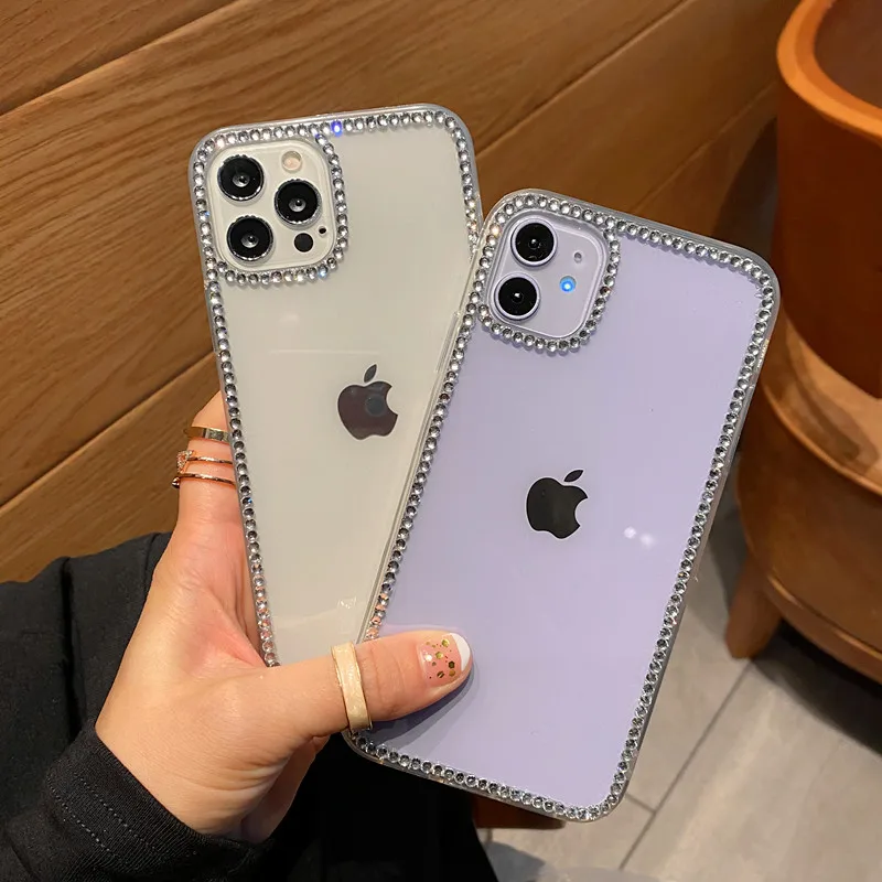 Fashion Luxury Glitter DIY Diamond Rhinestone Soft Phone Case for iphone 16 15 12 13 14 Pro Max 13 mini 11 Pro XR X XS 7 8 plus