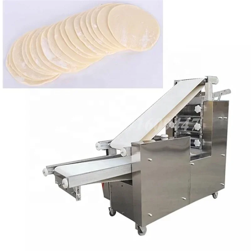 

Fully Automatic Pizza Dough Pressing Maker Dumpling Dough Skin Wrapper Bread Pizza Base Pancake Roti Chapati Making Machine