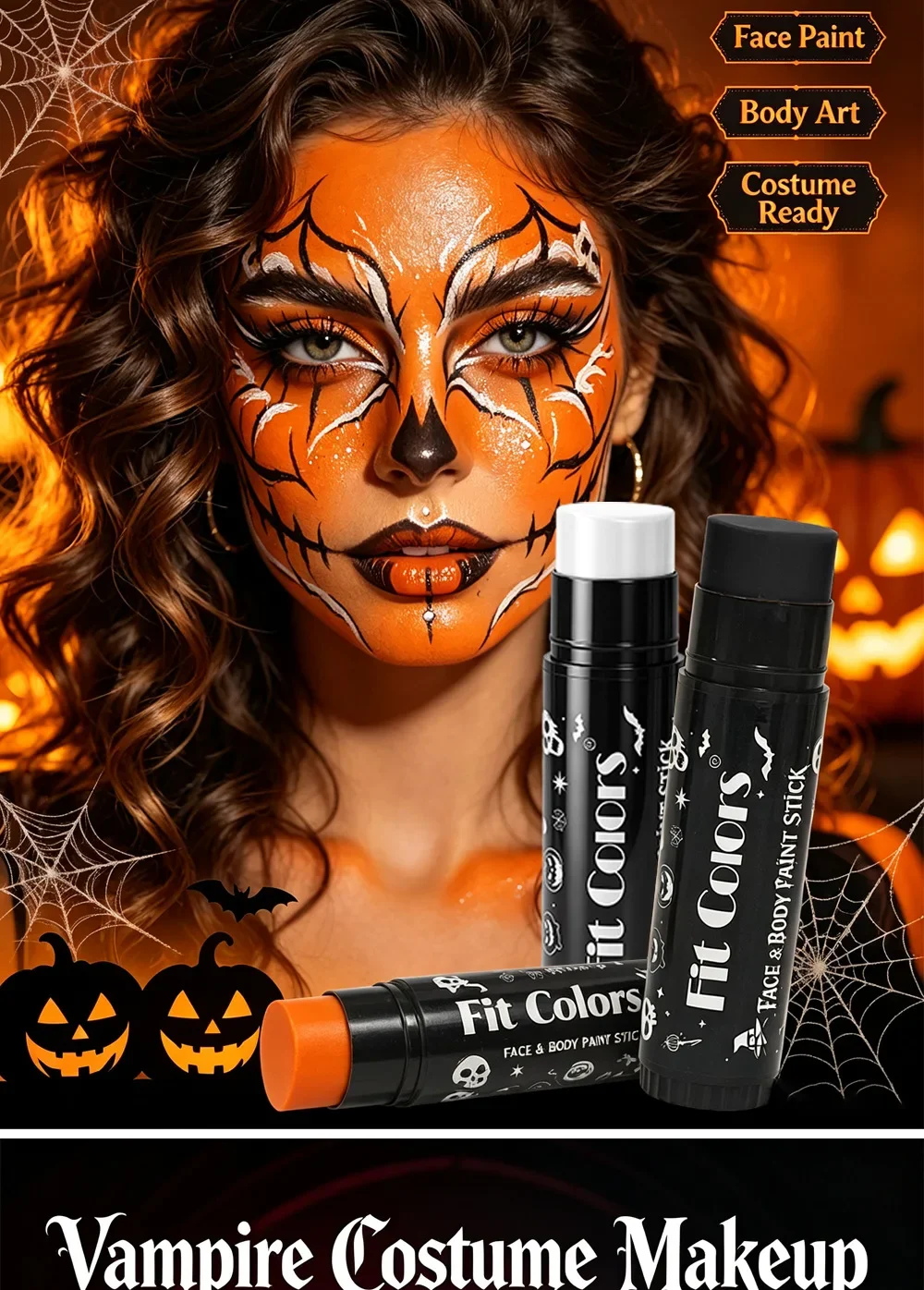 12 Farben Gesichts- und Körperfarbstifte Wasserfeste Matte Schwarze Weiße Mischbare Stifte Langanhaltende Make-up Halloween Kosmetik – Detail 9