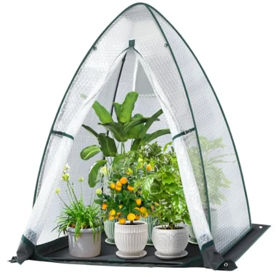 

Green House for Outside Heavy Duty Ohuhu Portable Walk-in Winter Greenhouse with Thick PE Bubble Cover - Small Greenhouses Outd