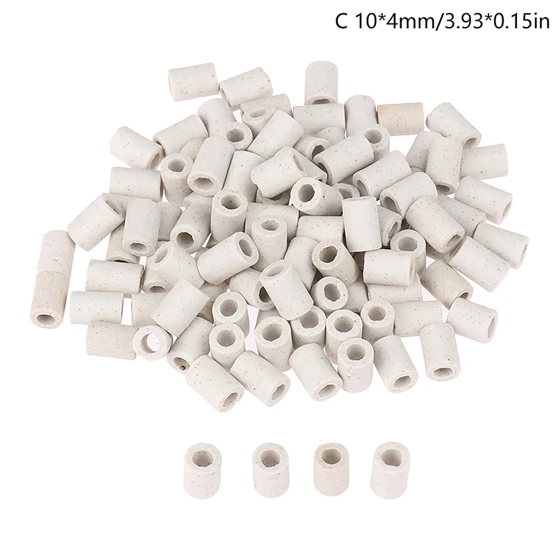 100Pcs Single Bore Ceramic Tube High Temperature Resistant Insulating Pipe Electronic Wire Bundle Porcelain Bushing 1/2/4/6mm