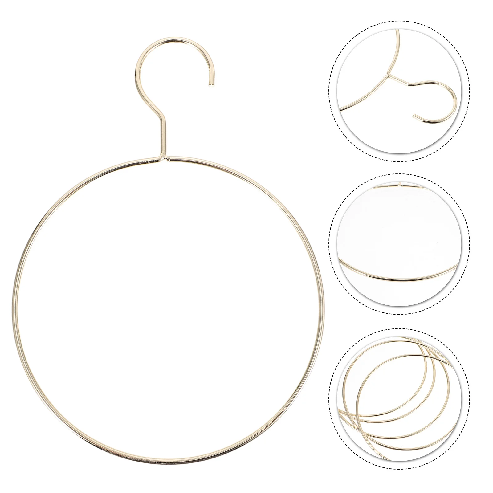 5 Pcs Brief Display Hoop Rack Racks Gold Curtain Rings Home Hangers Wardrobe Adults' Fashion Clothes Hanging Metal