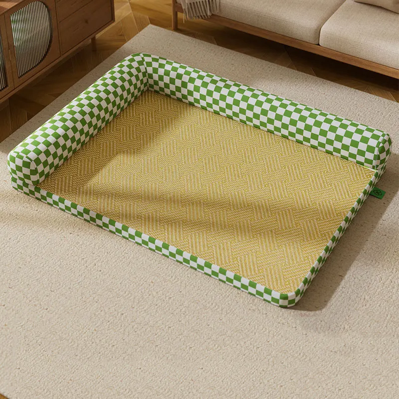 

Summer L-Shaped Grid Armrest Pet Cool Mat, Detachable Cooling Cat Nest, Anti-Scratch Anti-Bite Comfortable Dog Bed Pad