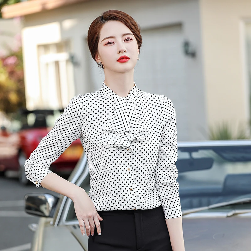 AIyssa 2024 moda profesional Otoño e Invierno nuevas camisas de manga larga de alta calidad para mujer muestran elegancia y encanto