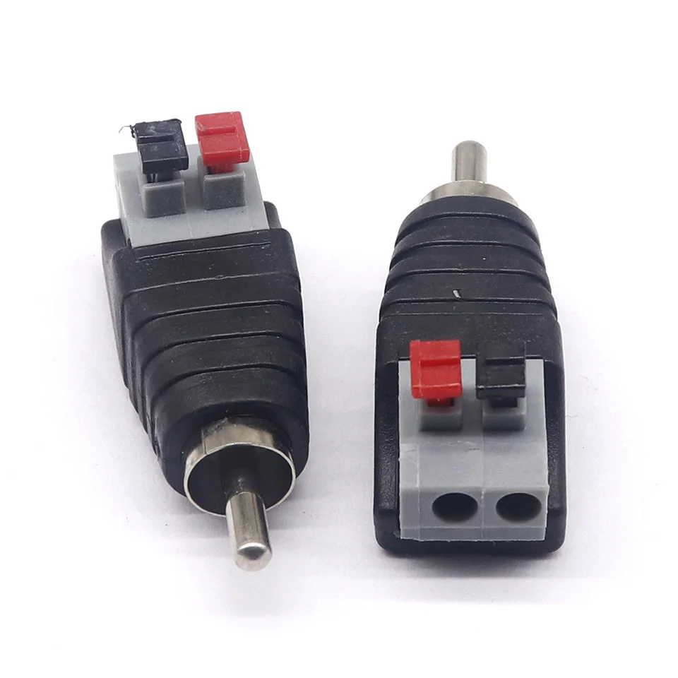 5pcs RCA male/female push-clamp type solderless RCA lotus head push-to-connect AV lotus spring universal terminal