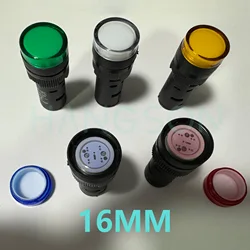 16MM Panel Mount LED Power Electronic Indicator Pilot Lamp 12V 24V 110V 220V 380V Red Green Yellow Blue White LED Signal Light