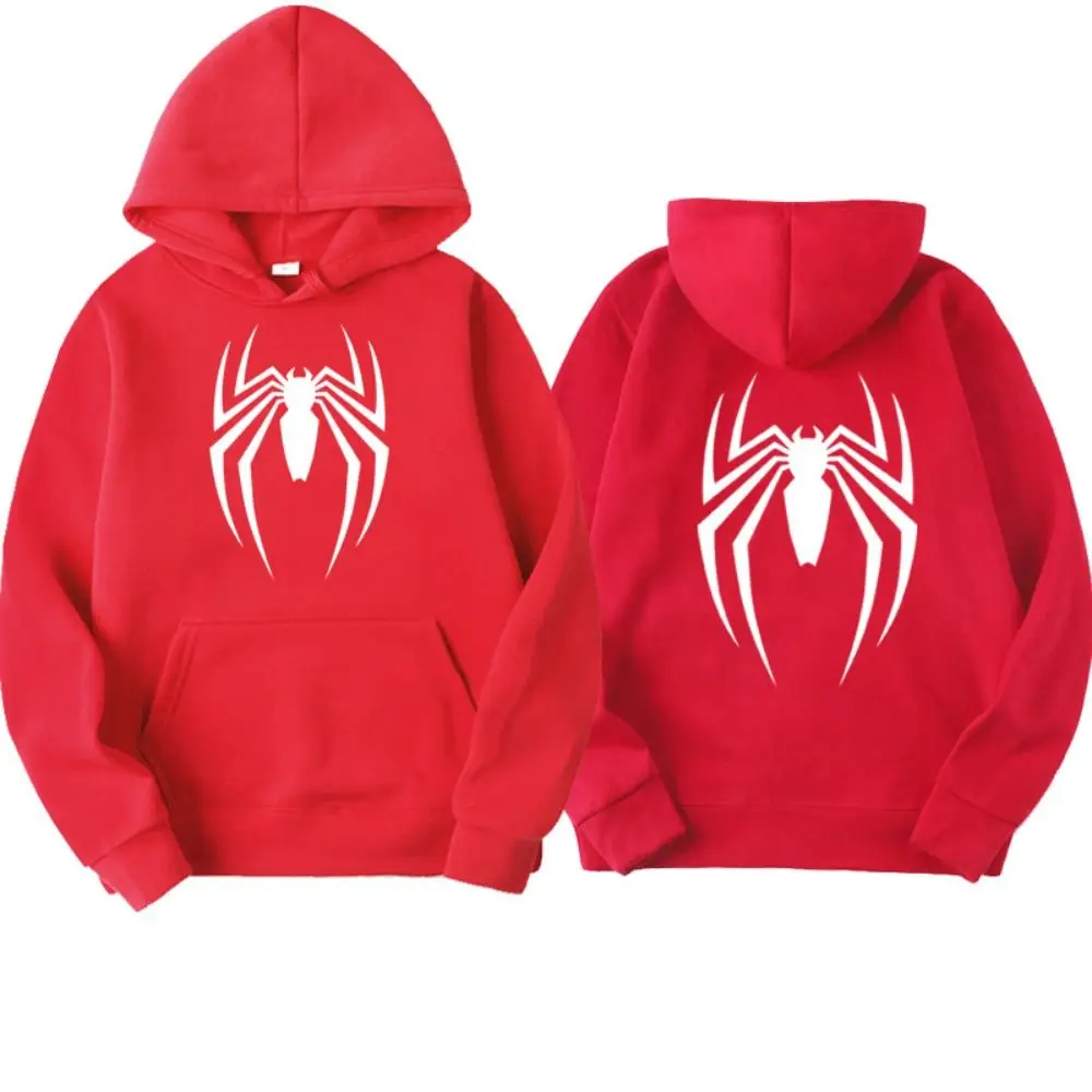 Retro Spider Fleece Hoodies met lange mouwen Klassieke oversized Y2k Hoodie Sweatshirt Kleding O-hals Truien Tops Dames Student