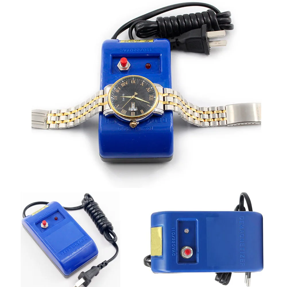 110/220V Plastic Watch Degausser Professional Blue Magnetizer Demagnetization Machine Watchmaker Repair Tool for Watch Adjust