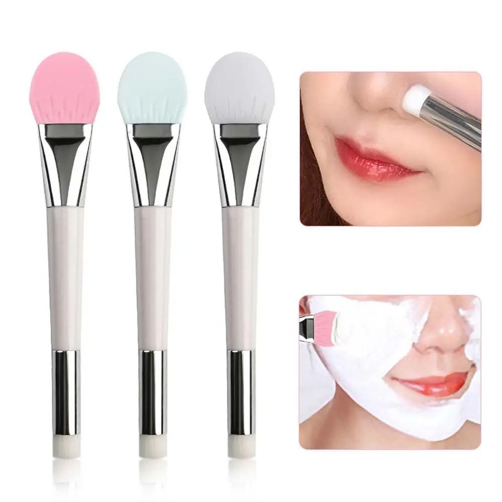 Silicone Beauty Skin Care Tools 3 Colors Makeup Applicator Double Head Mask Brush Facial Makeup Brush Facial Mud Stirring Stick