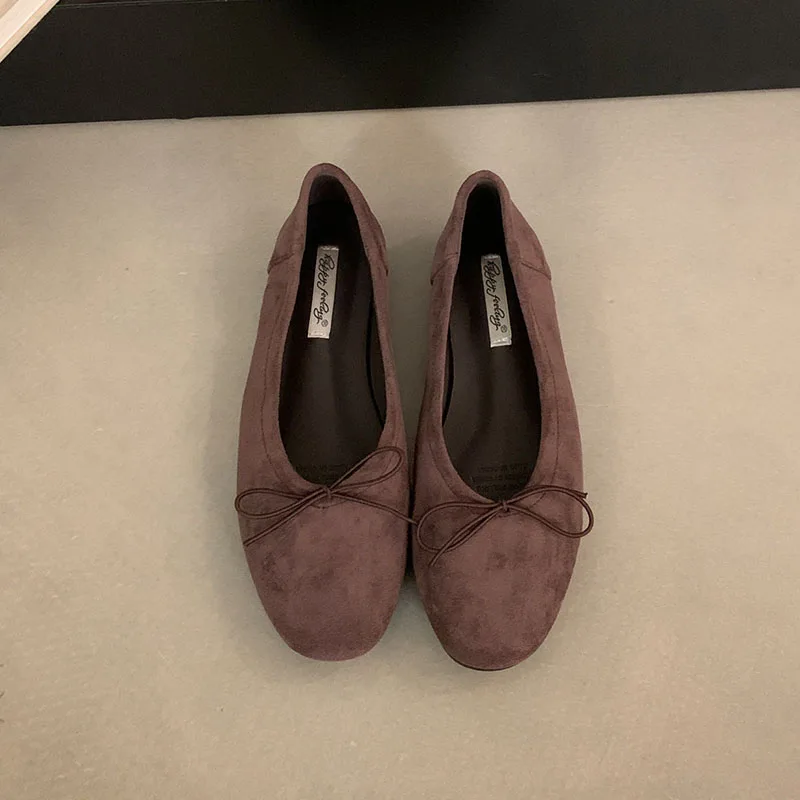 Neue modische Ballerinas mit Schmetterlingsknoten für Damen, flache Schuhe, lässige Ballerinas mit runder Spitze, flache, weiche Damen-Slipper. – Detail 11
