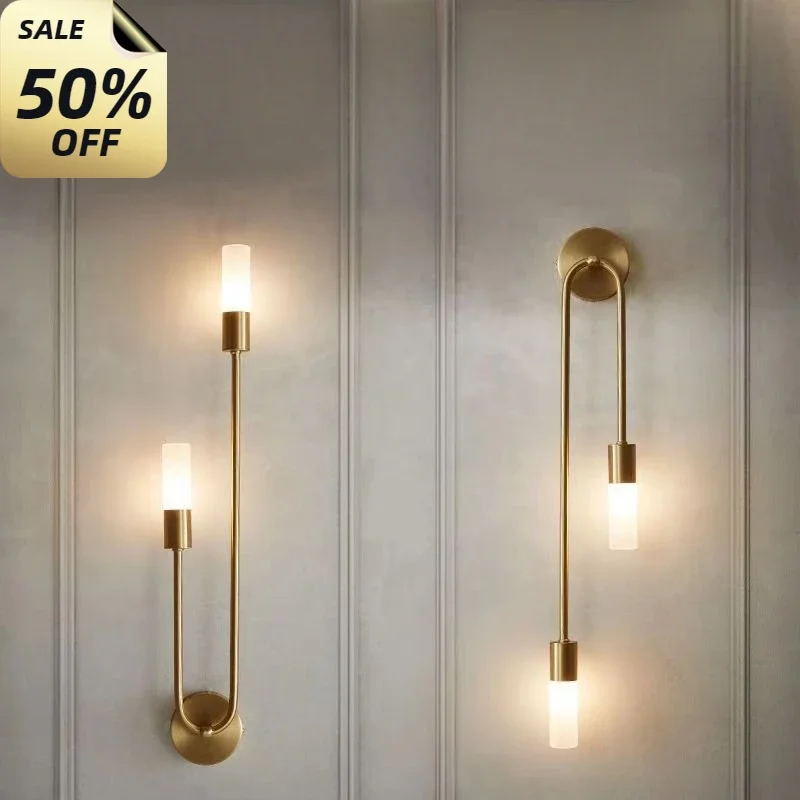 

Modern Nordic Led Wall Lamps Long Strip Wall Sconce Home Hotel Stairs Bedroom Bedside Luxury Living Room Decoration Lamps 2piece