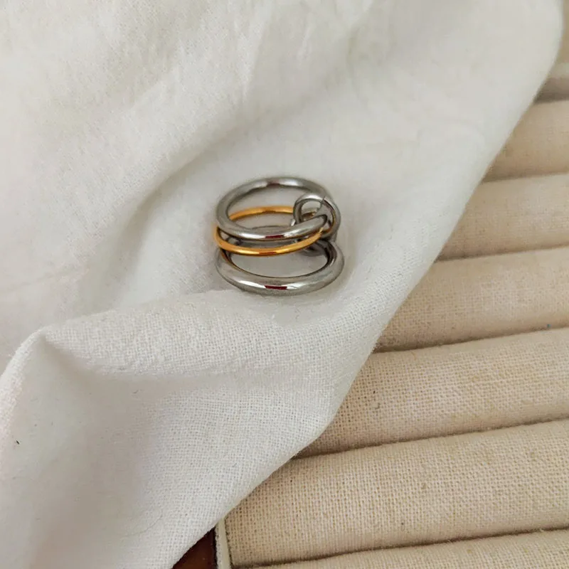 Trinity rings for women 3 layered rings for women stainless steel jewelry unique cool waterproof jewelry