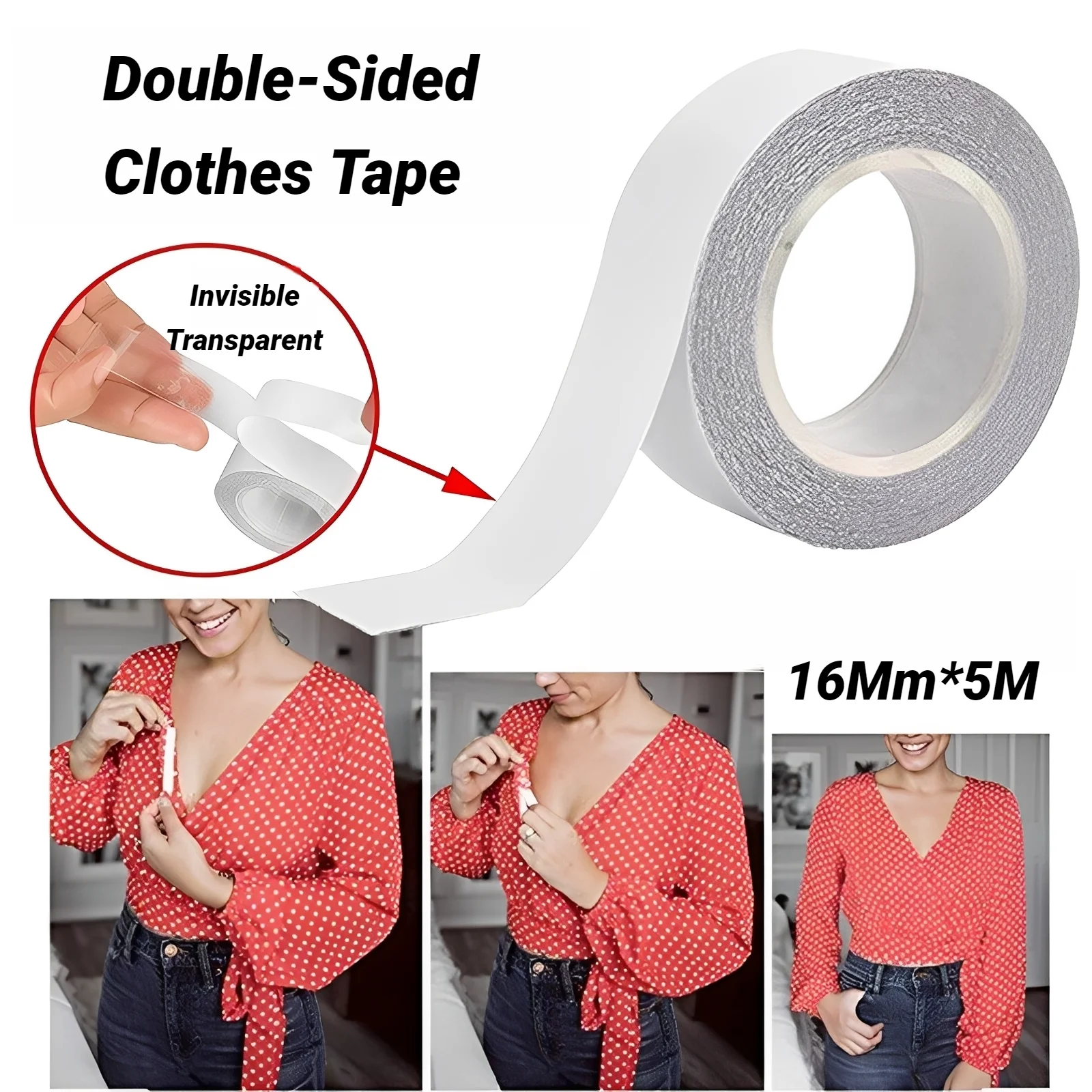 M Waterproof Dress Cloth Tape for Women Double-sided Secret Body Adhesive Breast Bra Strip Safe Transparent Clear Lingerie Tape
